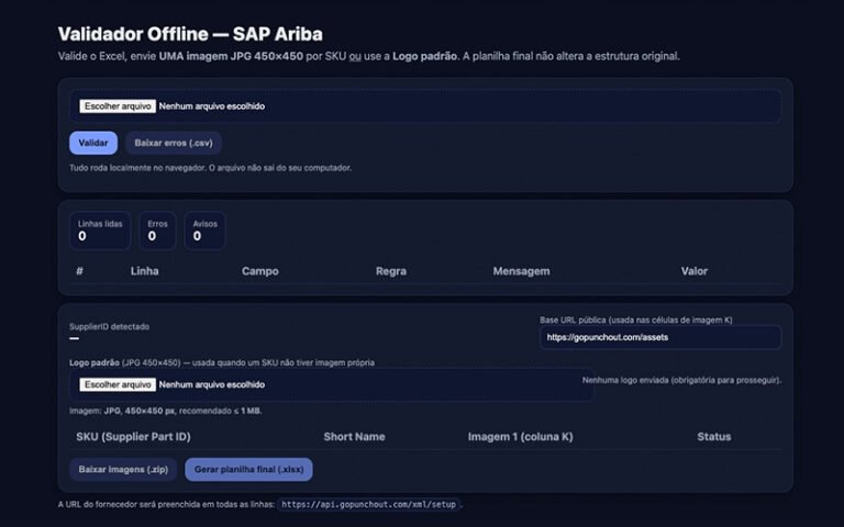 Suba a planilha e Imagem Padrão